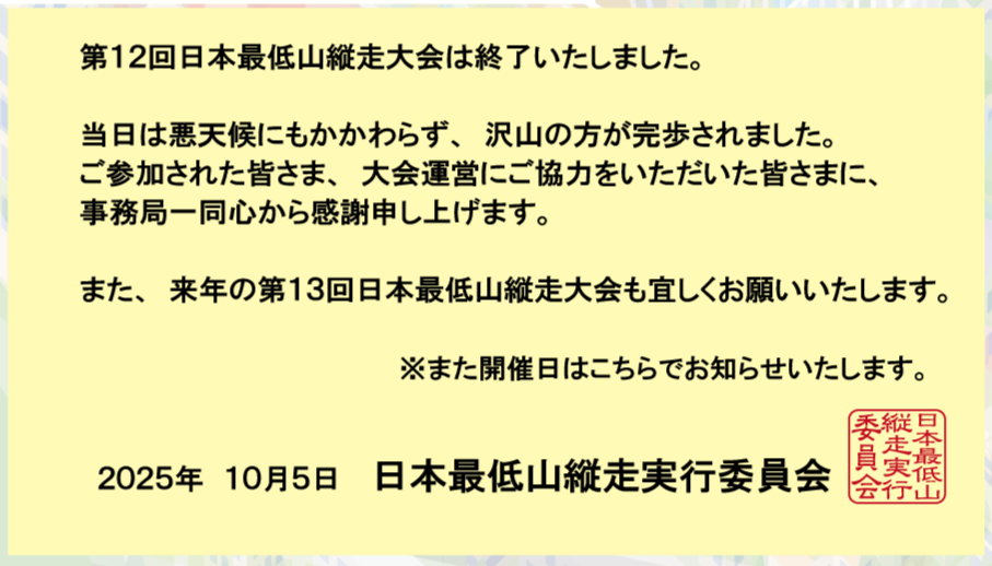 終了案内